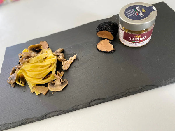 Tagliatelle Pasta, Wild mushrooms, Fresh Sausage, and black summer Truffle Recipe – Timperio
