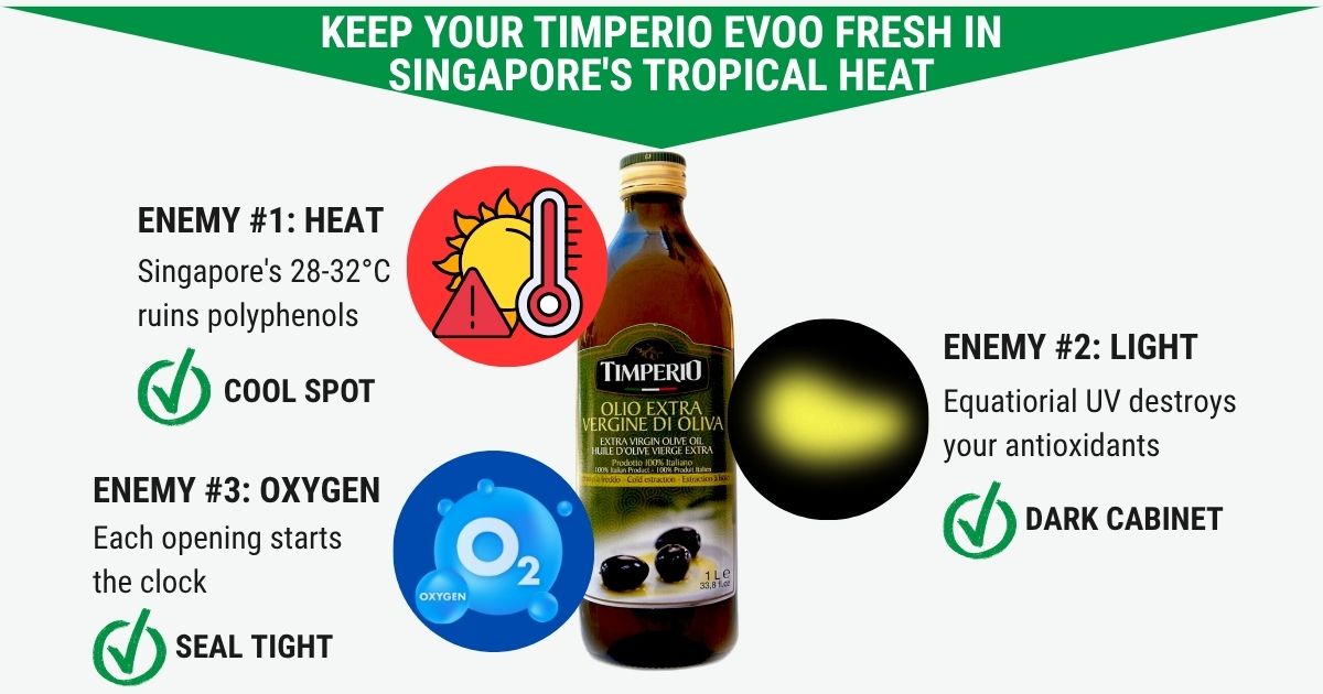 How to Store Olive Oil in Singapore | Beat the Heat | Timperio