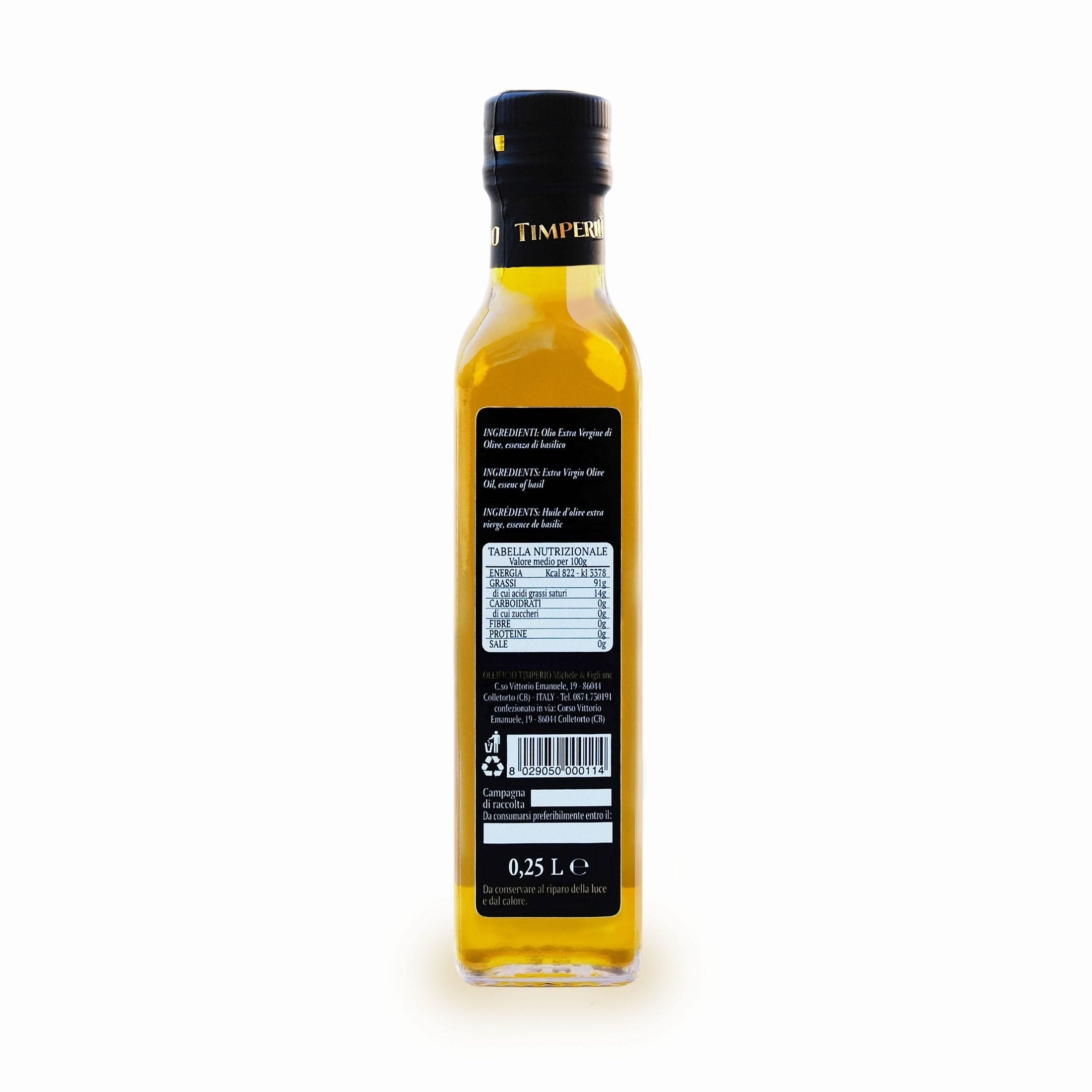 Basil flavoured EVOO - Timperio