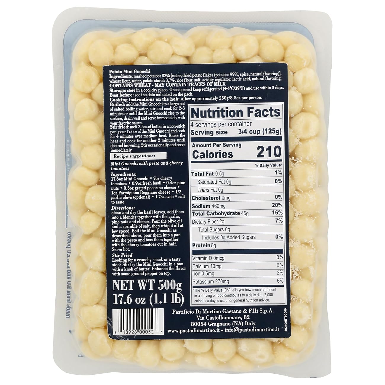 Gnocchi di Patate (Potato gnocchi) by Pastificio Di Martino (500 g)